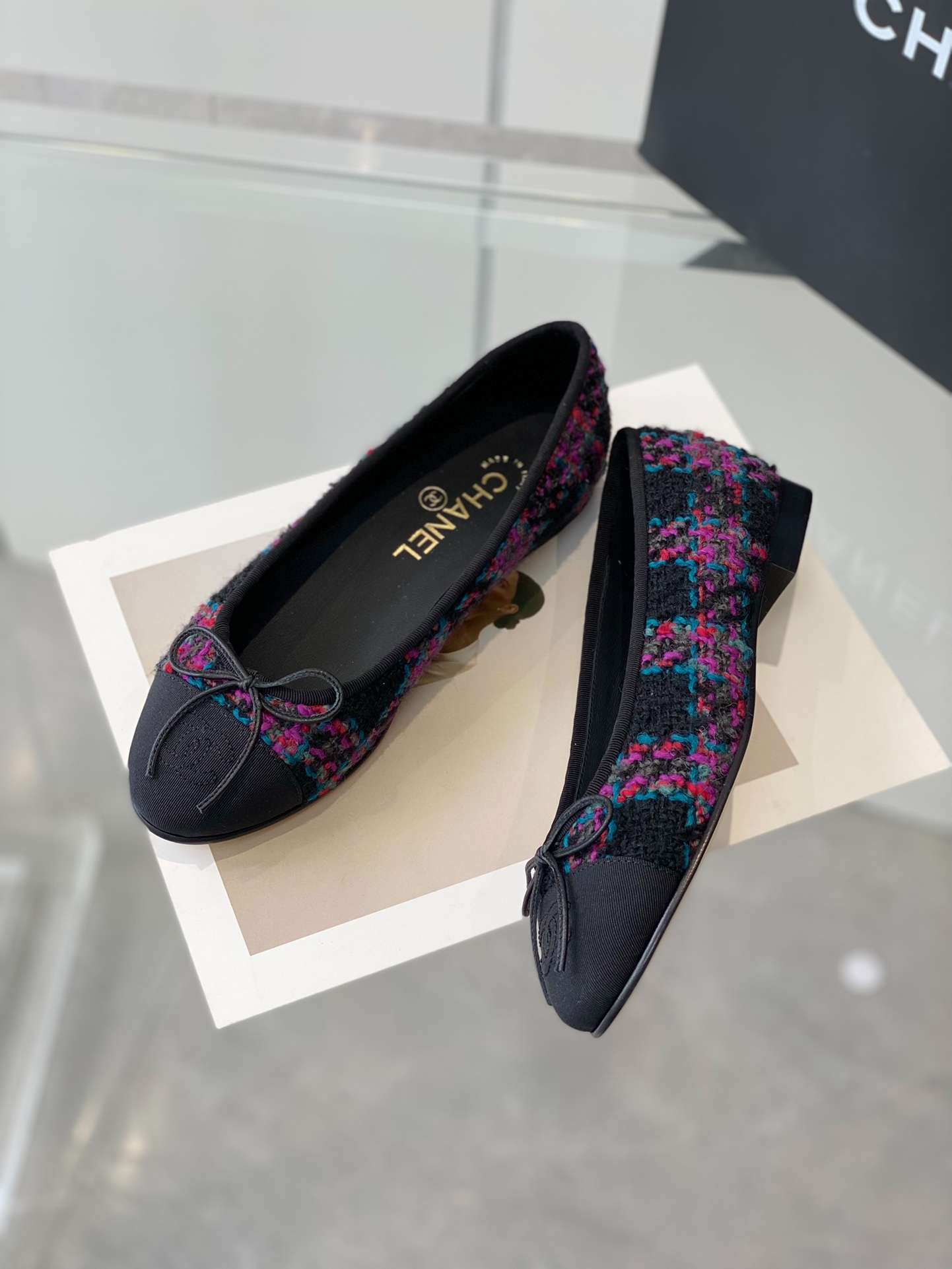 Ch**el Ballet Flats Black For Women