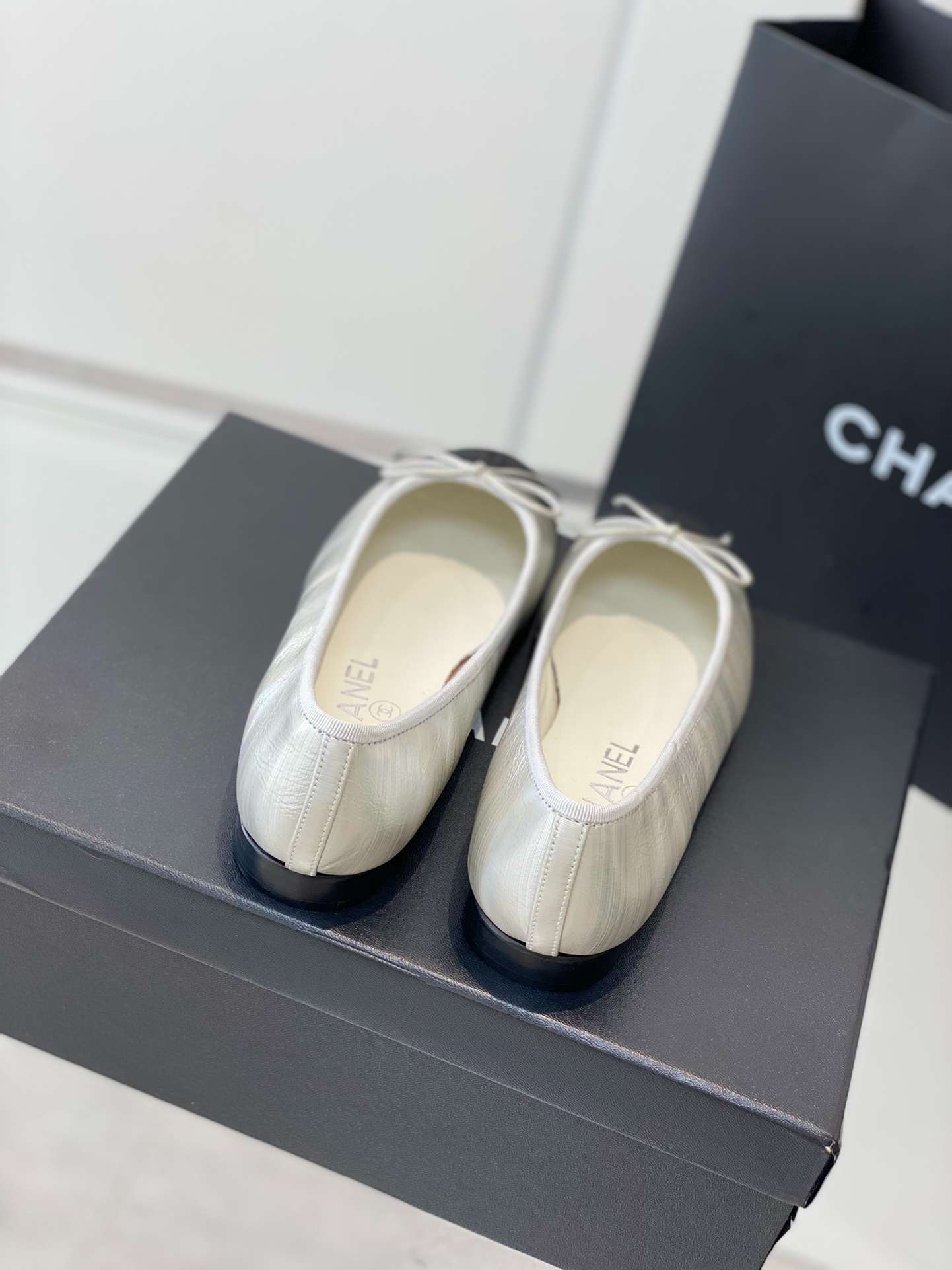 Ch**el Ballet Flats Silver For Women