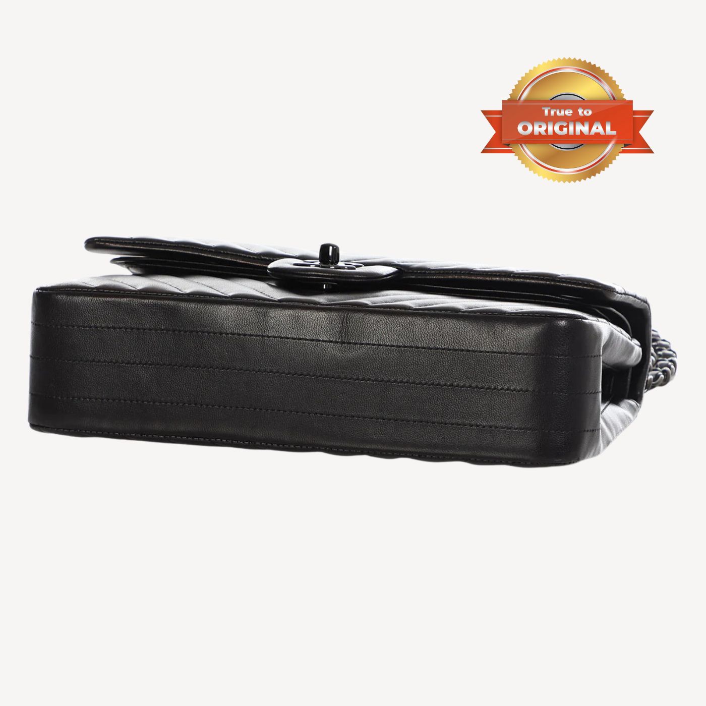 [True-to-ORIGINAL] Ch**el Chevron Classic Handbag Black For Women 10.2in/26cm