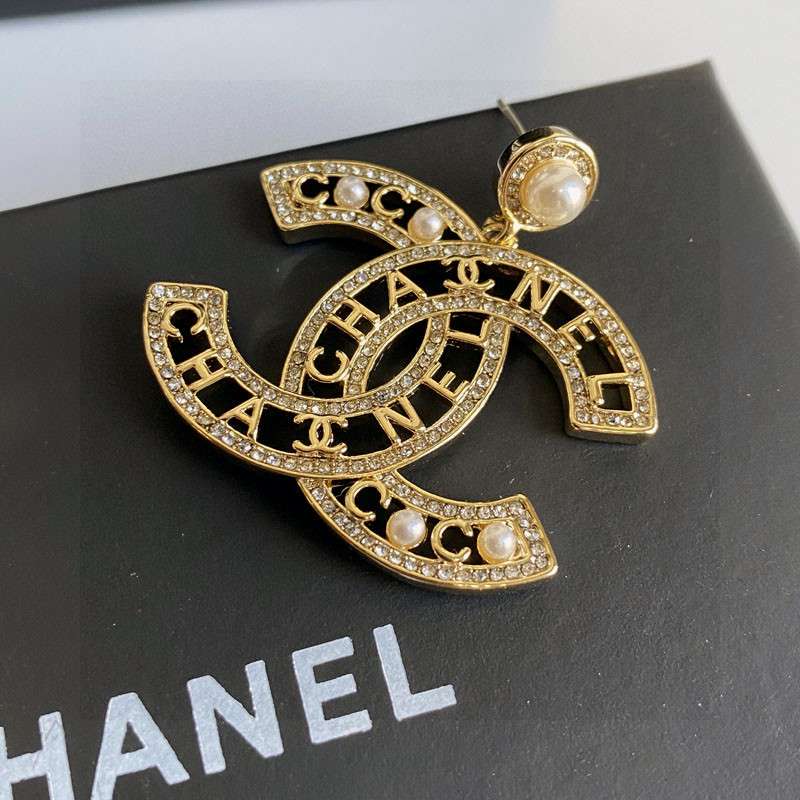 Ch**el CC Letter Earrings Gold For Women