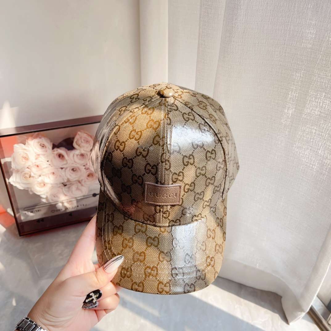 Gvc*1 GG Canvas Baseball Hat Brown For Women