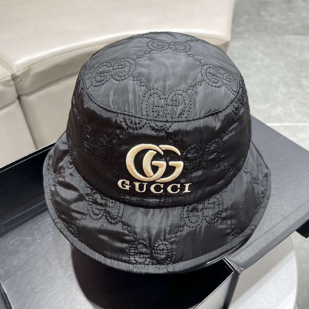 Gvc*1 Quilted Bucket Hat Black For Women