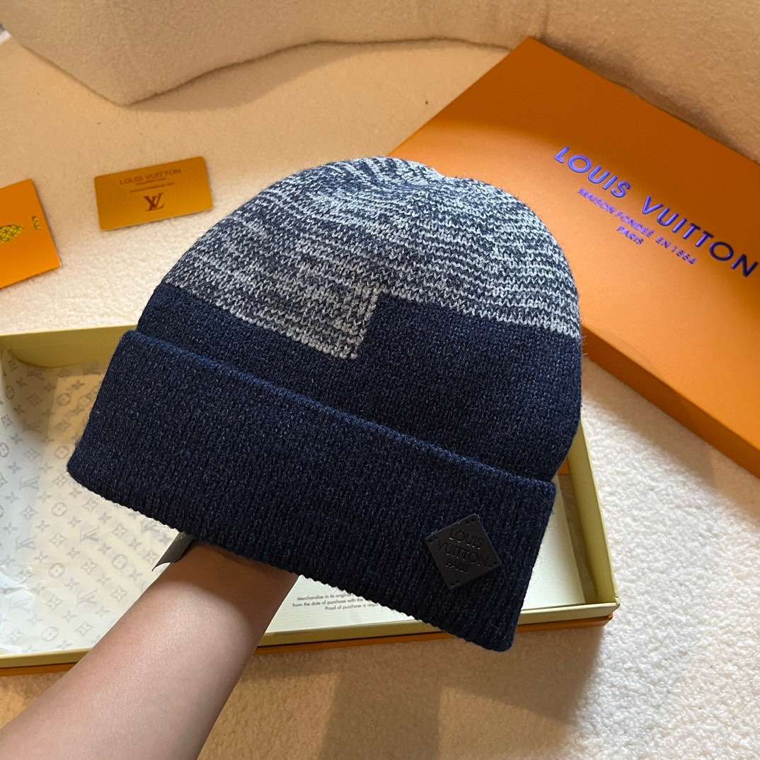 L0vis Vvtt0n Neo Petit Damier Beanie Dark Blue For Women