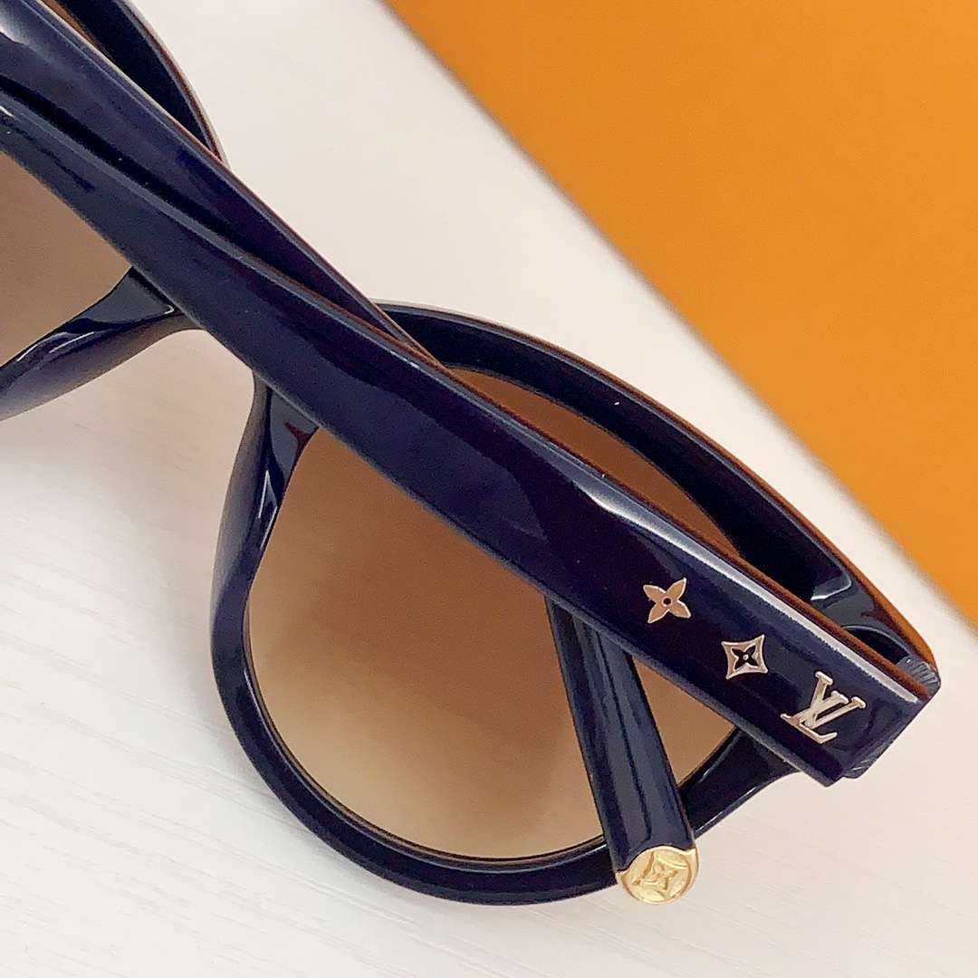 L0vis Vvtt0n Monogram Round Sunglasses Black For Women