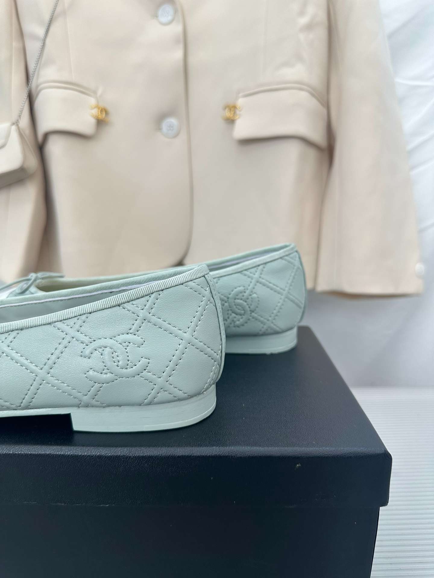 Ch**el Ballerina Logo Ballet Blue For Women