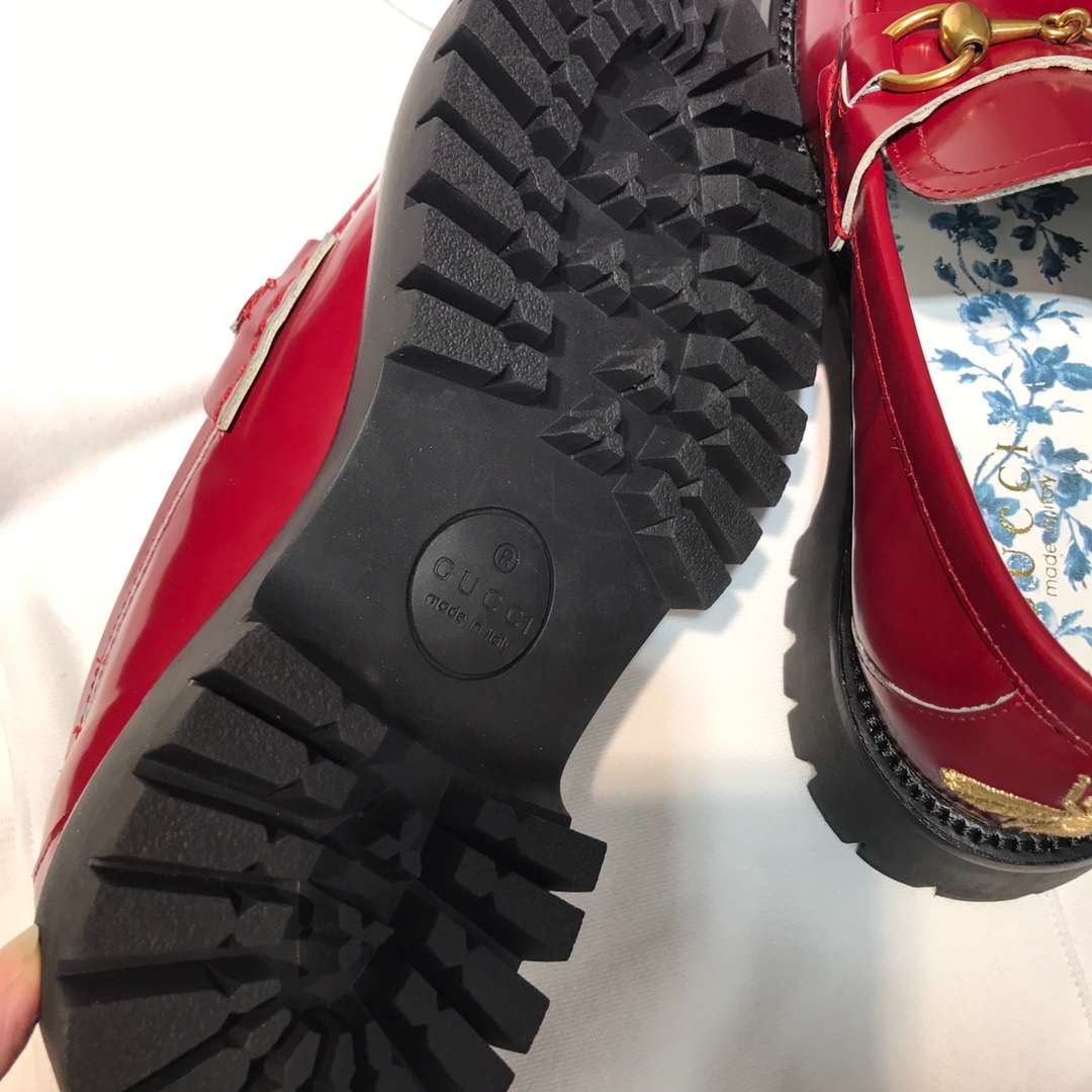 Gvc*1 Lug Sole Horsebit Accent Loafers Burgundy For Women