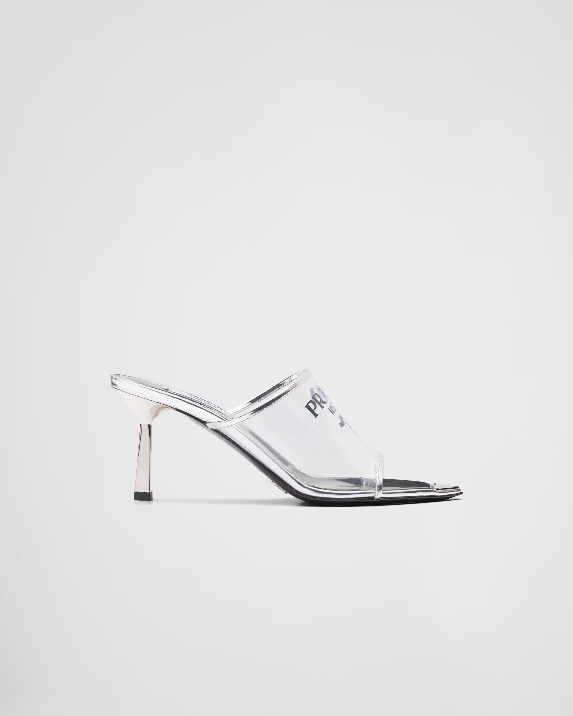 Logo-print Plexiglas High-Heel Slides For Women 1XX635_3LK3_F0118_F_075