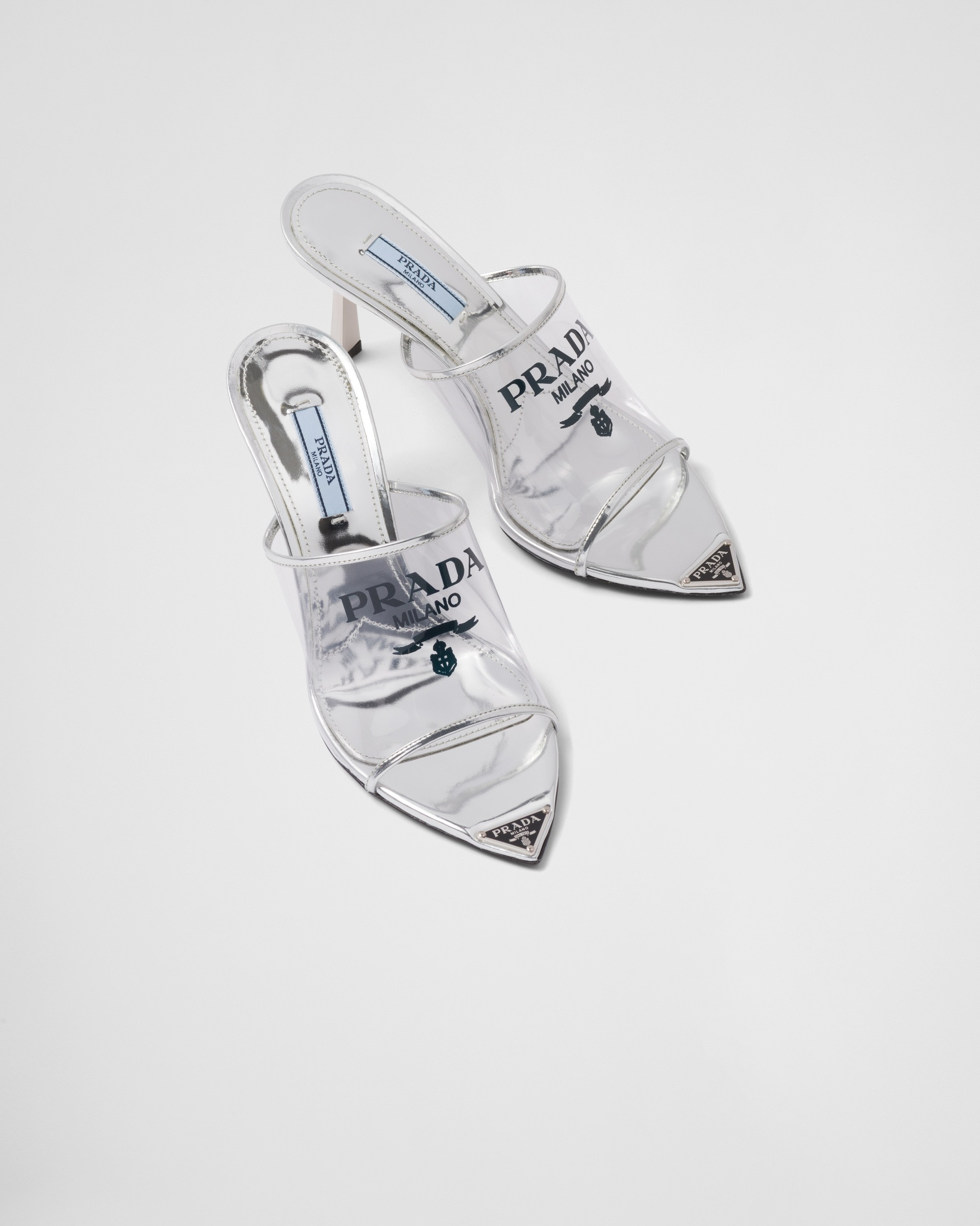 Logo-print Plexiglas High-Heel Slides For Women 1XX635_3LK3_F0118_F_075