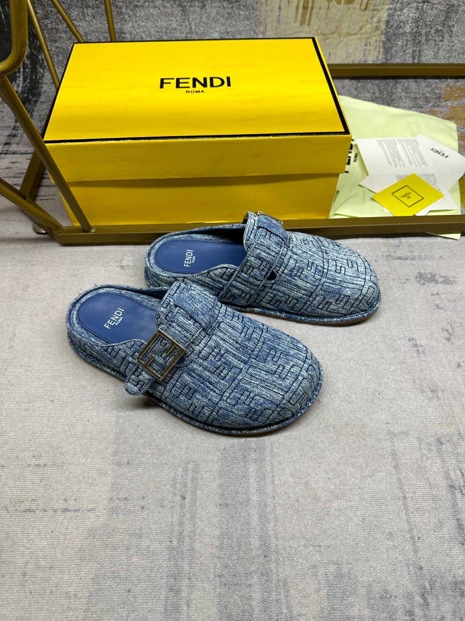 F**di Feel Mules Blue For Men