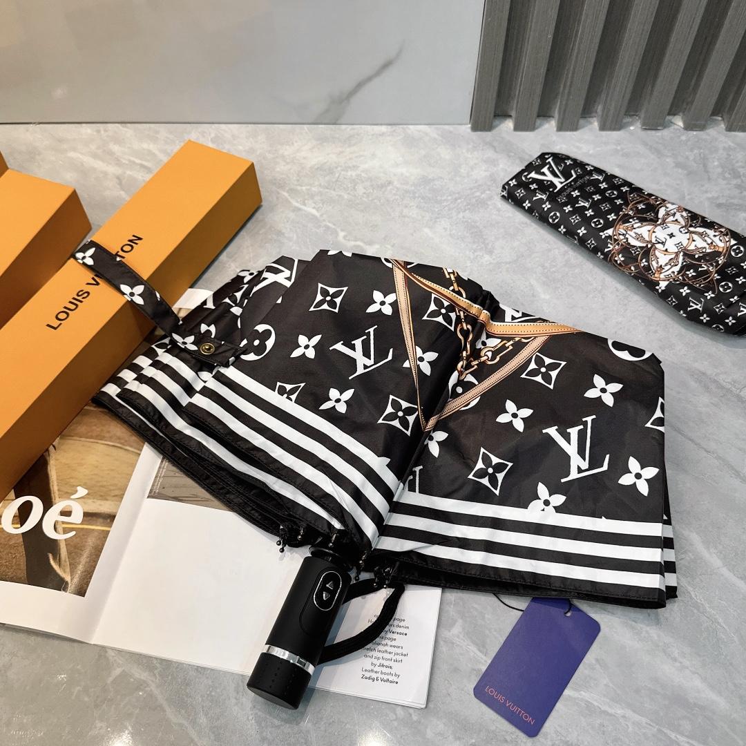 L0vis Vvtt0n Automatic Folding Umbrella Black