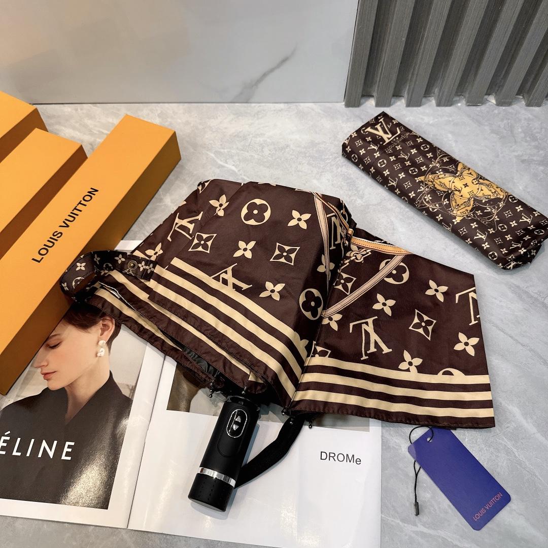 L0vis Vvtt0n Automatic Folding Umbrella Black