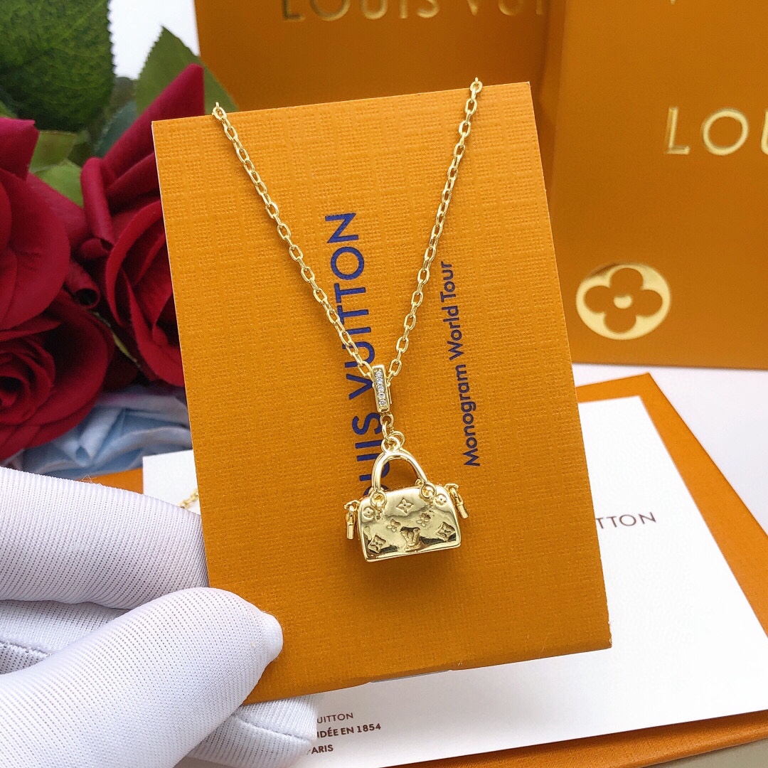 L0vis Vvtt0n Bag Necklace Gold For Women