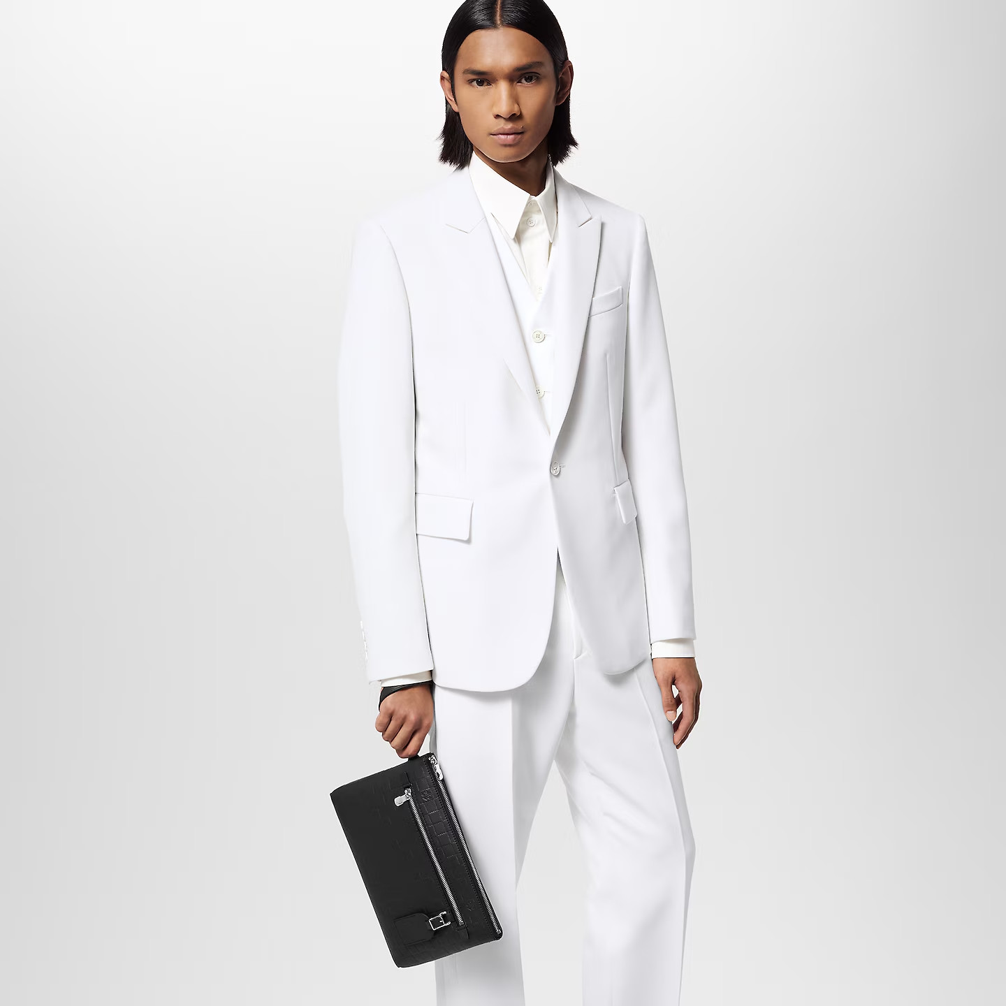 L0vis Vvtt0n Takeoff Pouch Wallet Black For Men 11.8in/30cm N40504