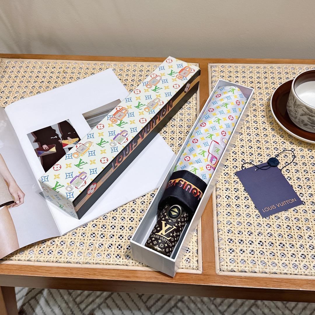 L0vis Vvtt0n Monogram Printed Umbrella White