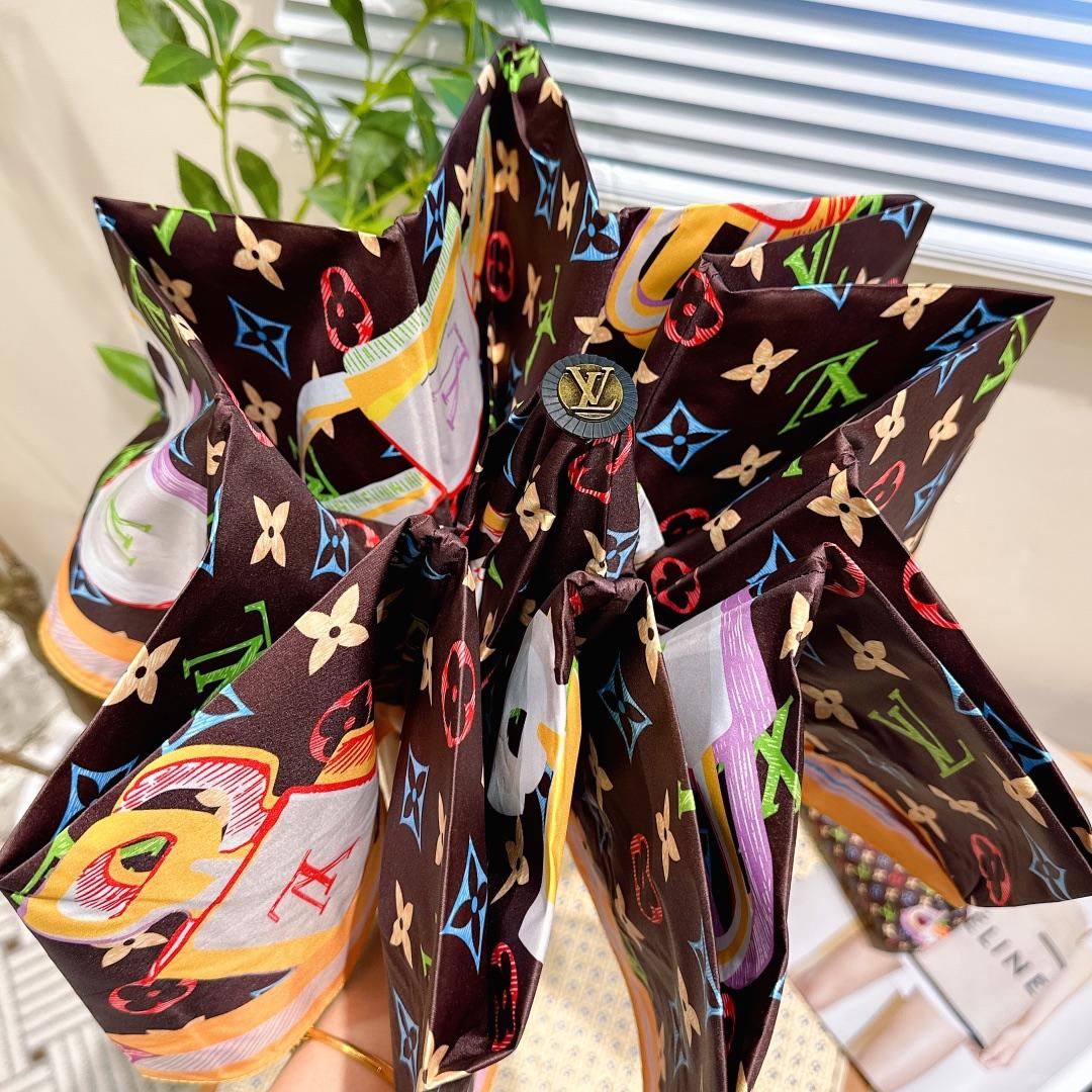 L0vis Vvtt0n Monogram Printed Umbrella Brown