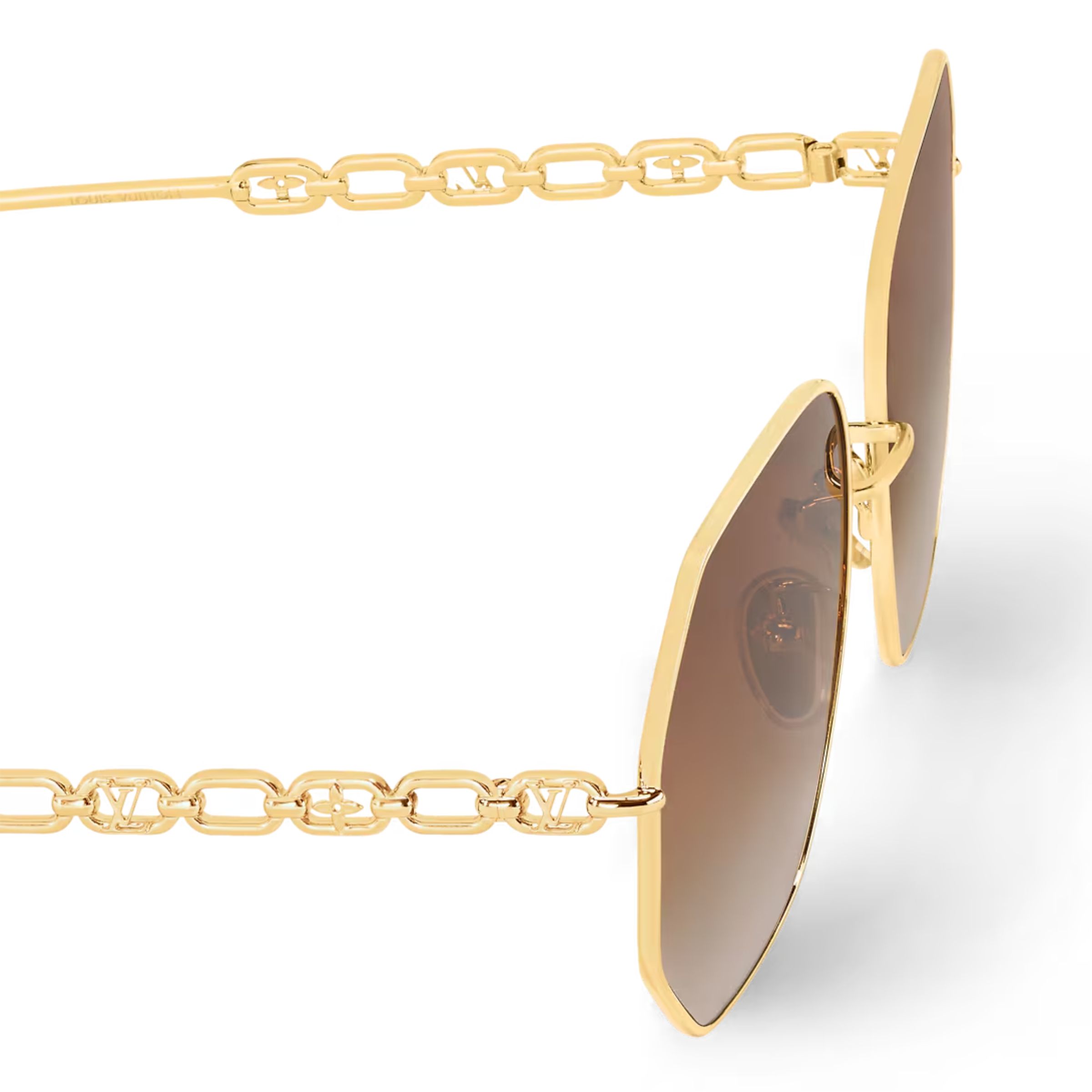 L0vis Vvtt0n My LV Chain Round Sunglasses Gold For Women Z1650W