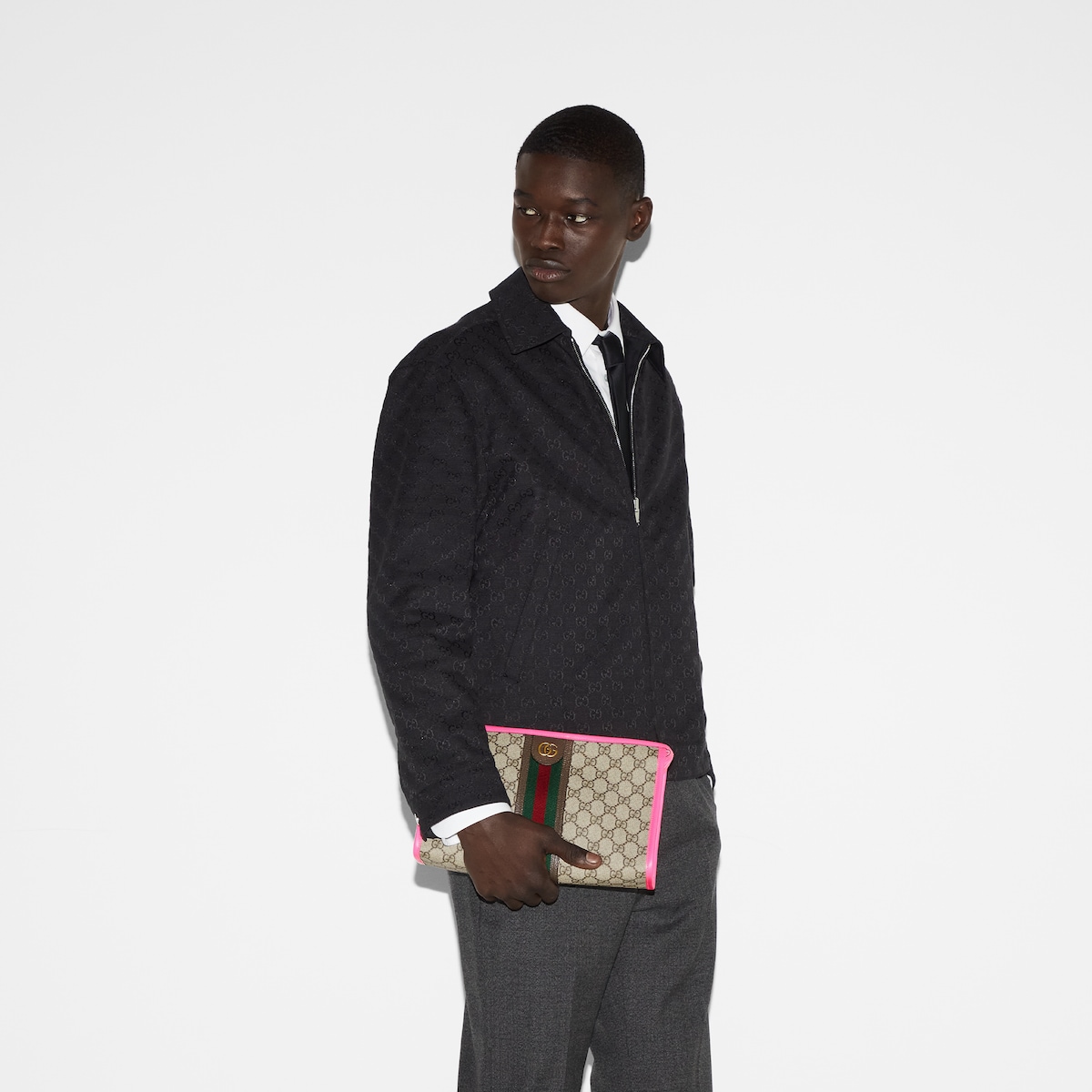 Gvc*1 Ophidia GG Pouch Beige 11.2 In/ 28.5 Cm 598234 FADI7 9766