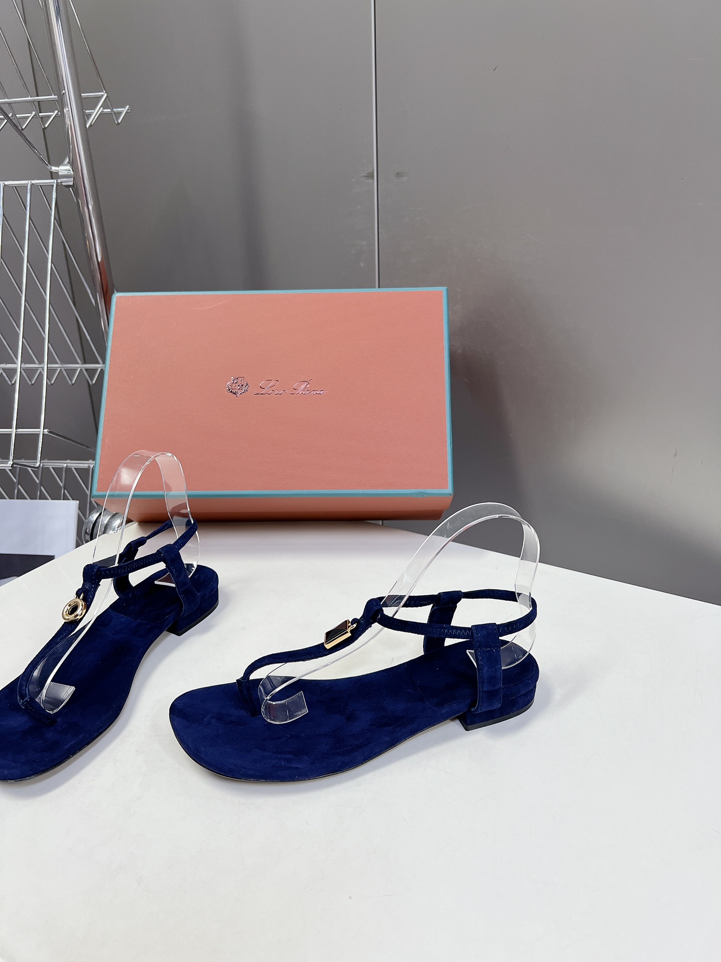 L0r0 P1ana Mindil Sandal Navy Blue For Women – FAO1561 W000