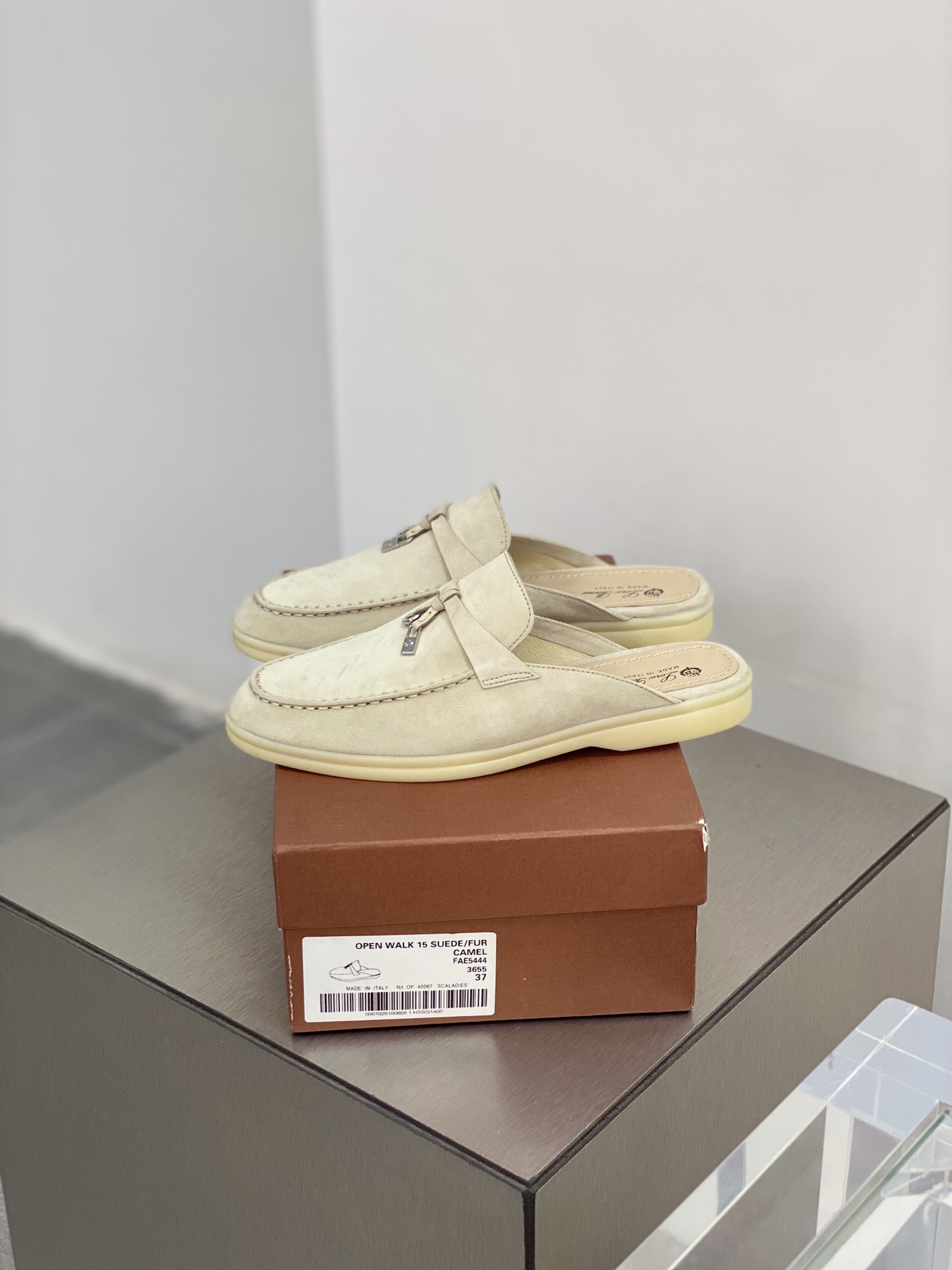 L0r0 P1ana Babouche Charms Walk Loafers Linen For Women – FAI1543 D746