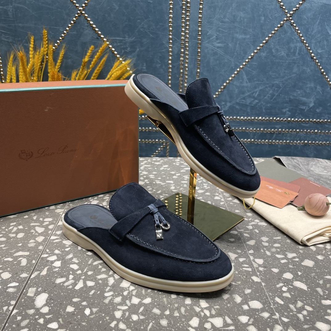 L0r0 P1ana Babouche Charms Walk Loafers Argo Blue Melange For Women – FAI1543 W948