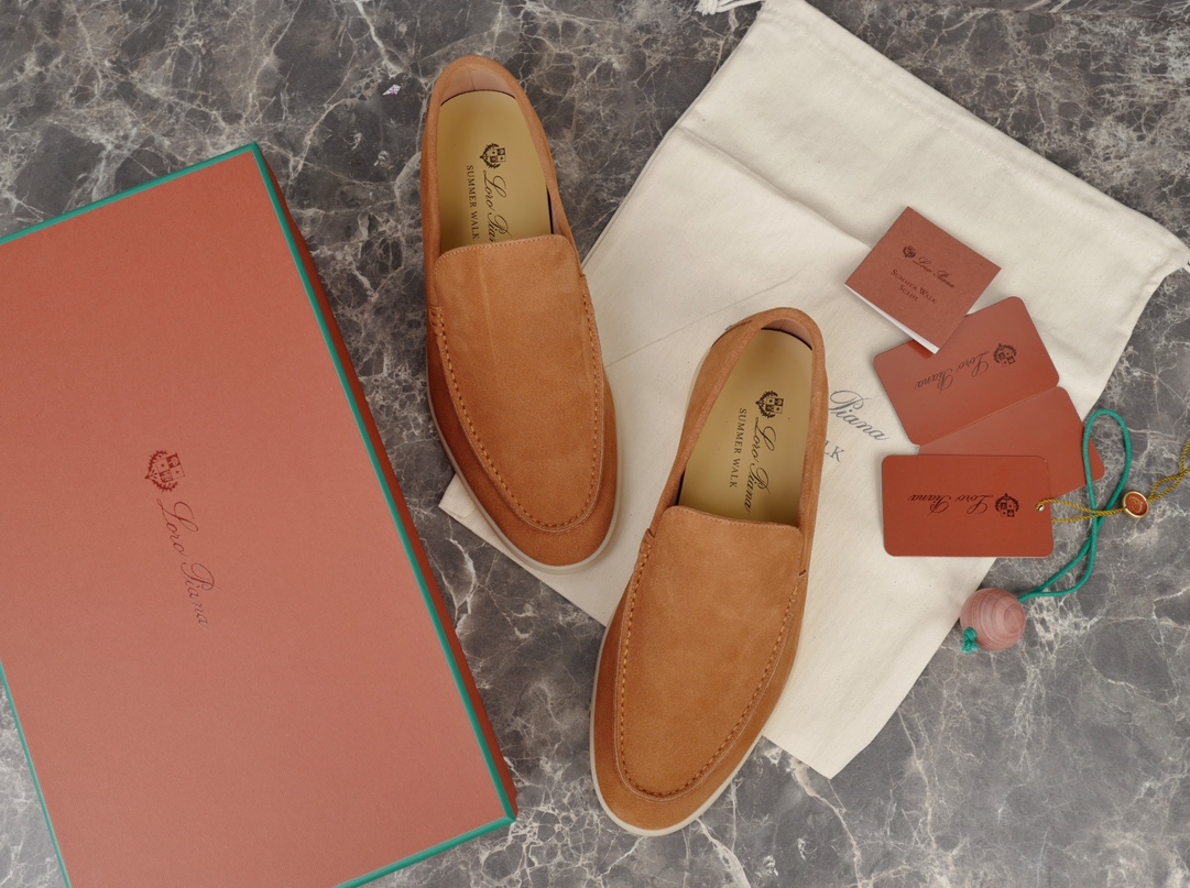 L0r0 P1ana Summer Walk Loafers Brown For Men FAE8124