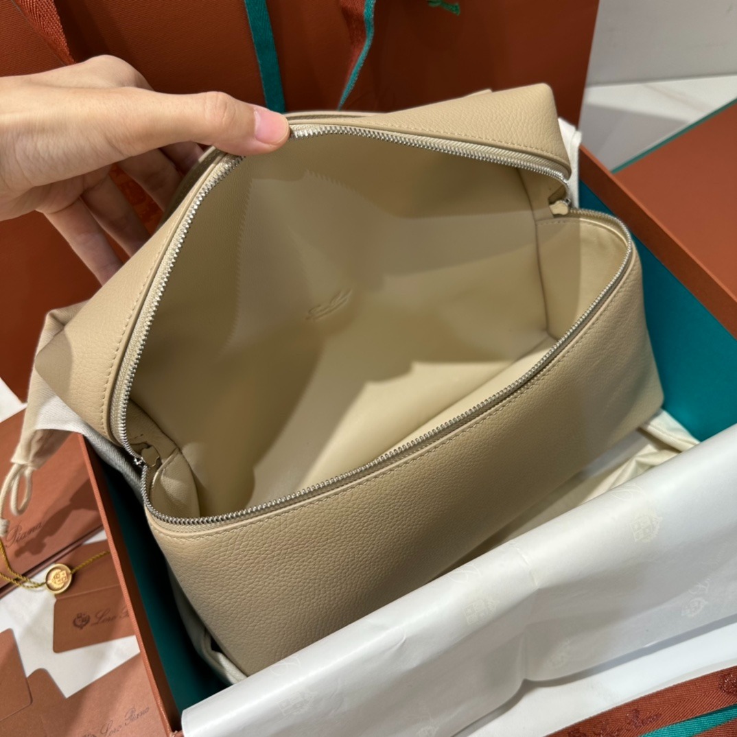 [True-to-ORIGINAL] L0r0 P1ana Extra Pocket L27 Bag Whisper Beige For Women 10.6in/27cm FAN4043 1615