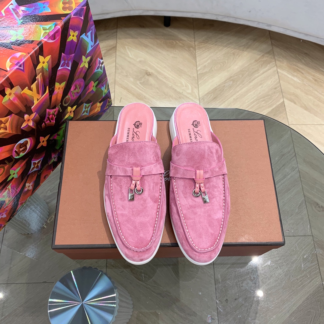 L0r0 P1ana Babouche Charms Walk Loafers Wild Mauve For Women – FAI1543 30F4