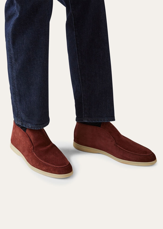 L0r0 P1ana Open Walk Chukka Boots Brown For Men FAB4368