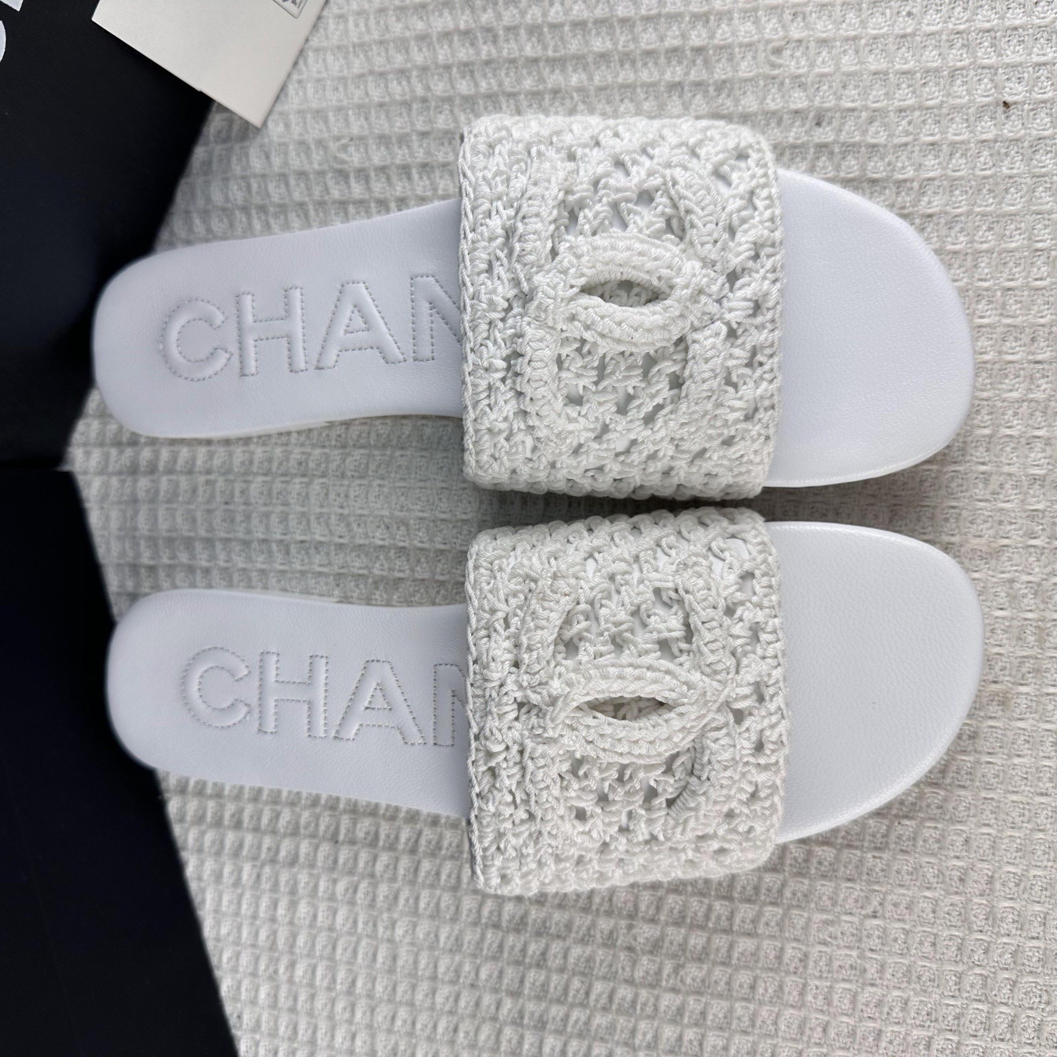 Ch**el Mules Sandals White For Women G45516 B16073 NW158