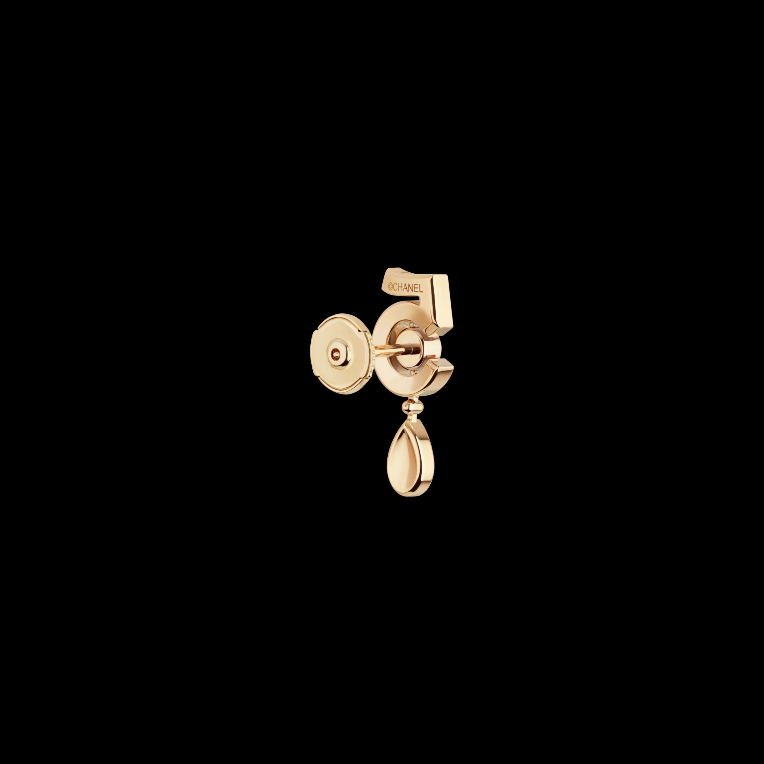 Ch**el Eternal N°5 Transformable Earrings Beige Gold For Women J12194