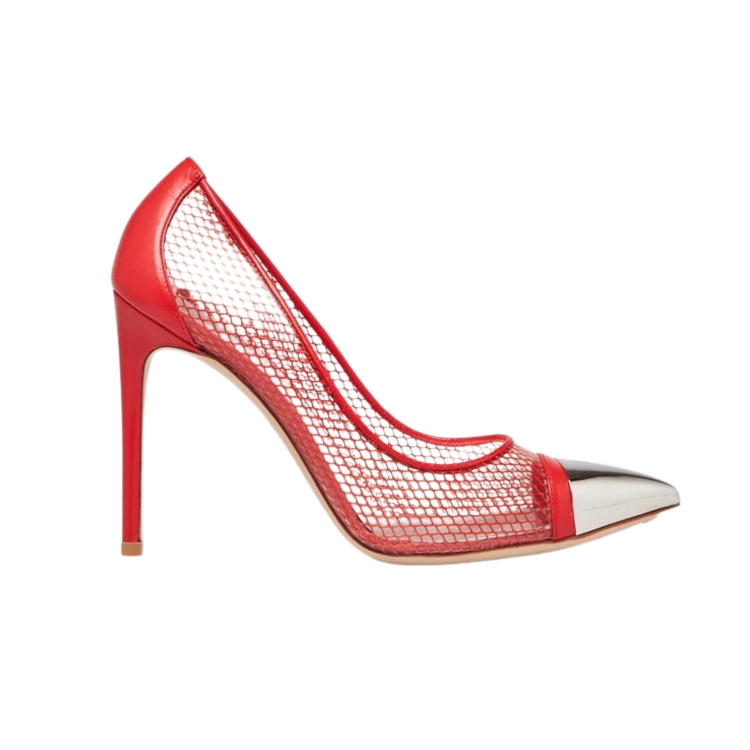 L0vis Vvtt0n Mesh And PVC Twist Pumps Red For Women