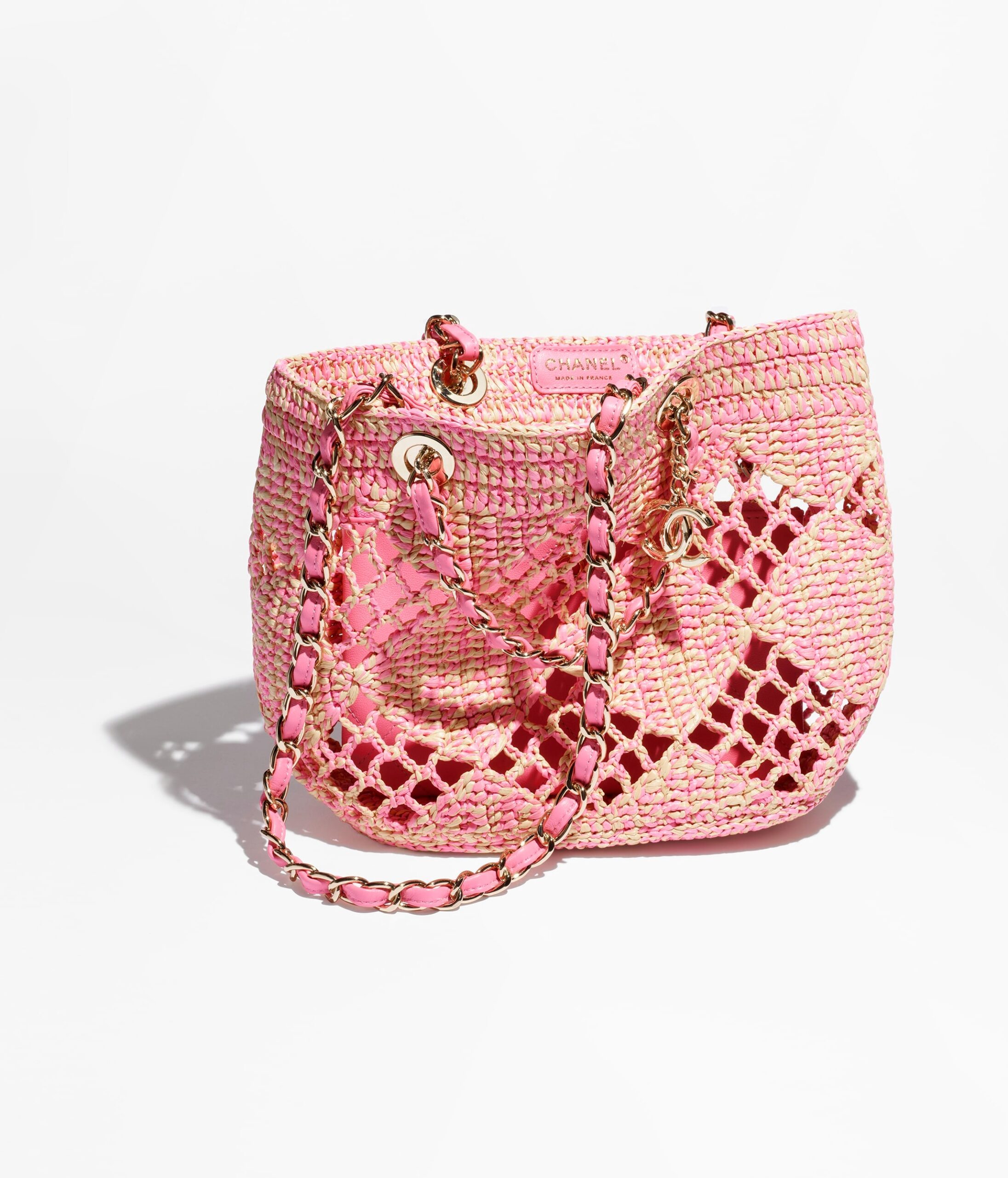 Ch**el Small Shopping Bag Beige And Pink For Women AS4714 B15546 NW425