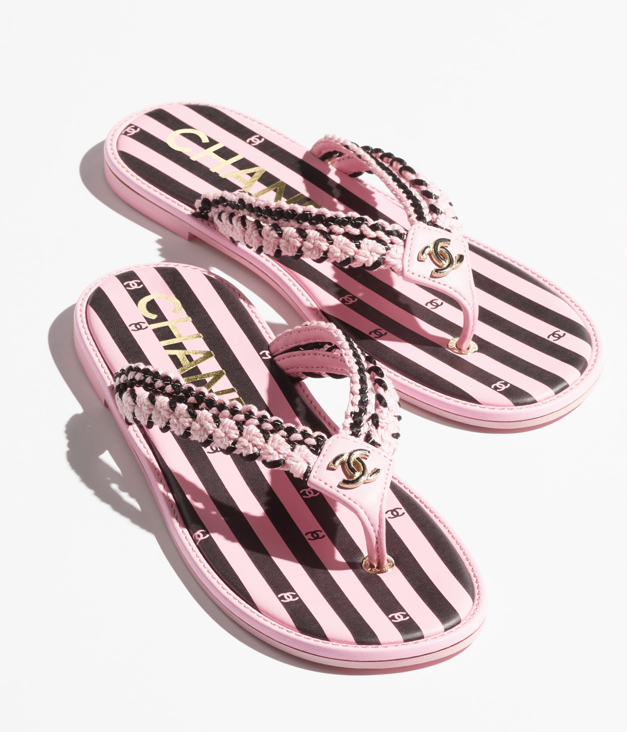 Ch**el Flip-Flops Black And Pink For Women G45596 B16075 NW167