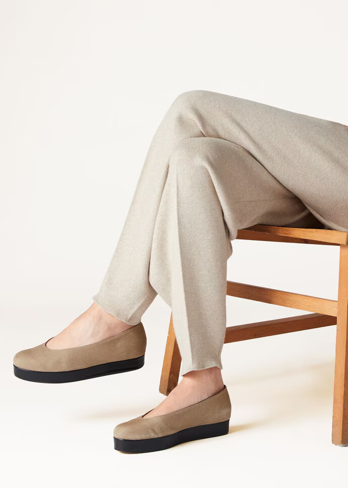 L0r0 P1ana Shima Ballet Flats Mizzle Green For Women – FAO1294 50WI