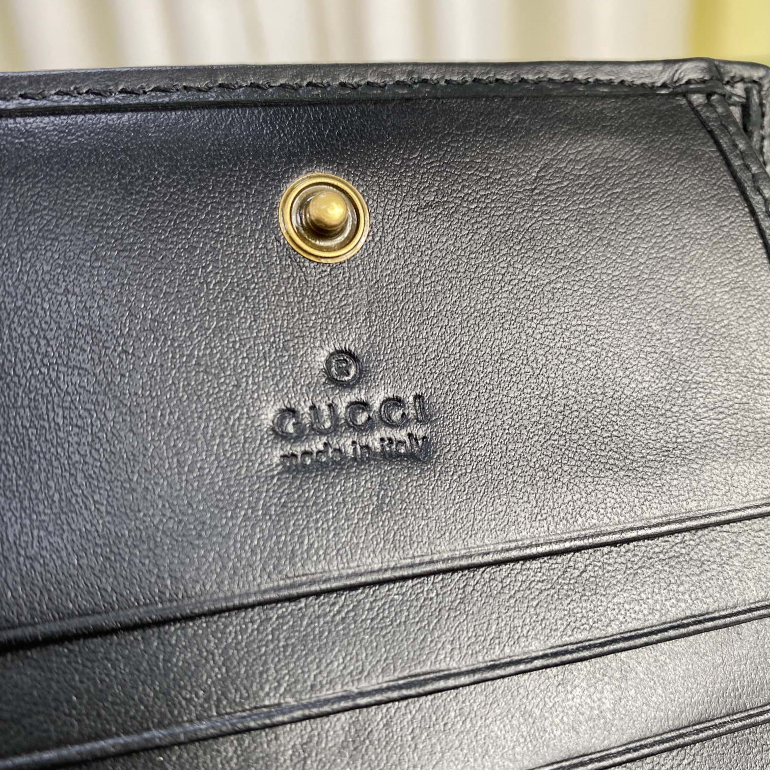 Gvc*1 GG Marmont Card Case Wallet Black For Women 4.5in/11cm 466492 DTD1T 1000