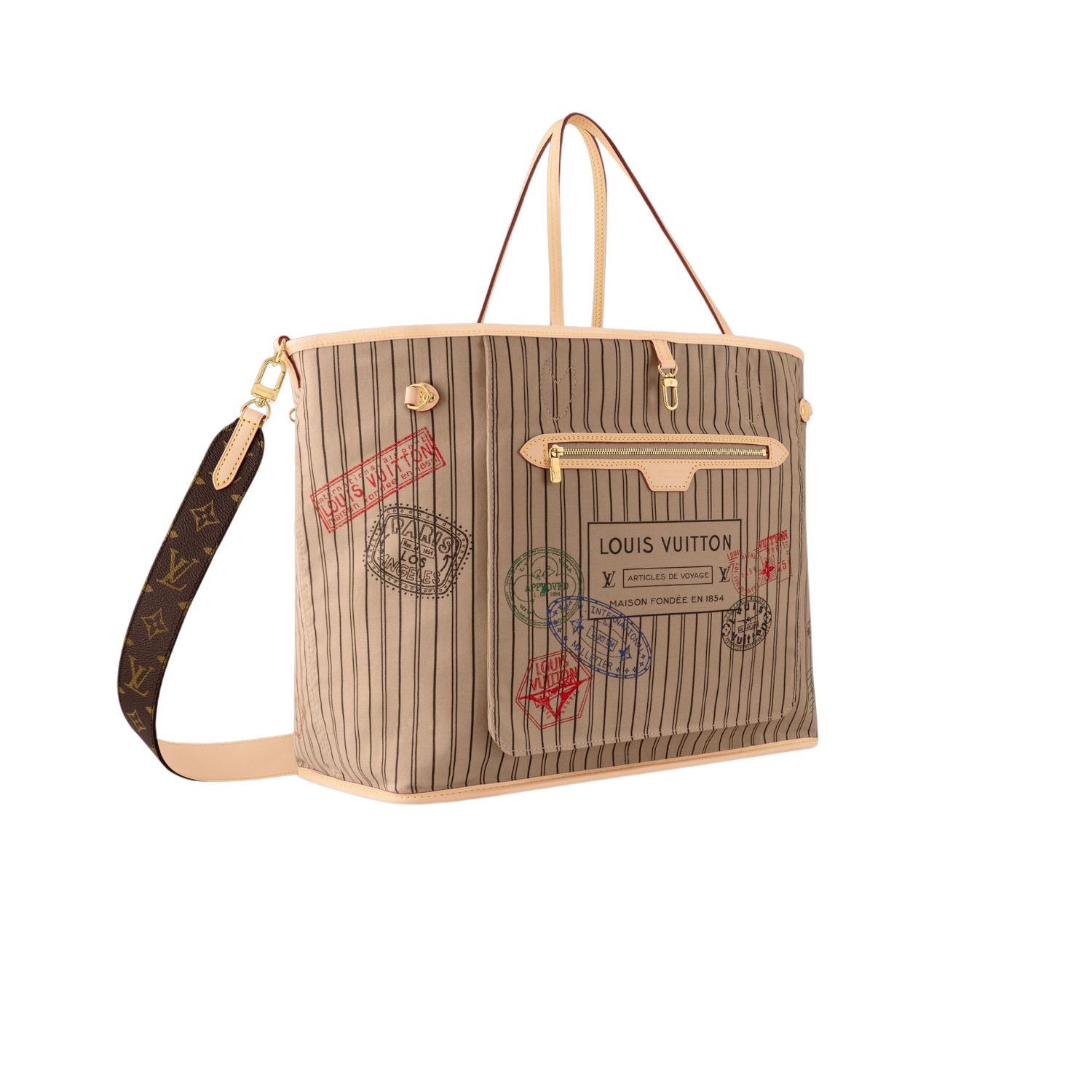L0vis Vvtt0n Neverfull Bandoulière Inside Out GM Beige For Women 39cm/15.4in – M11948