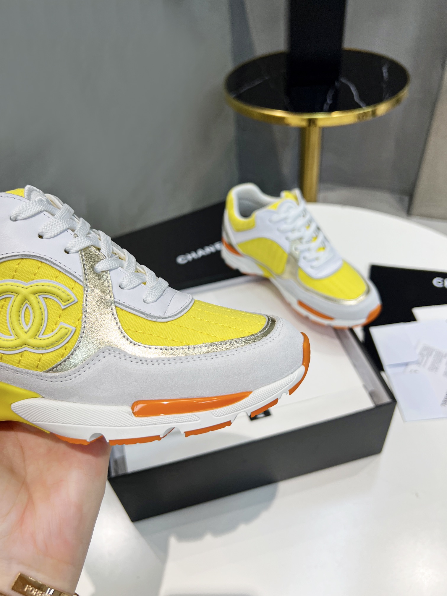 Ch**el Sneakers Yellow For Women