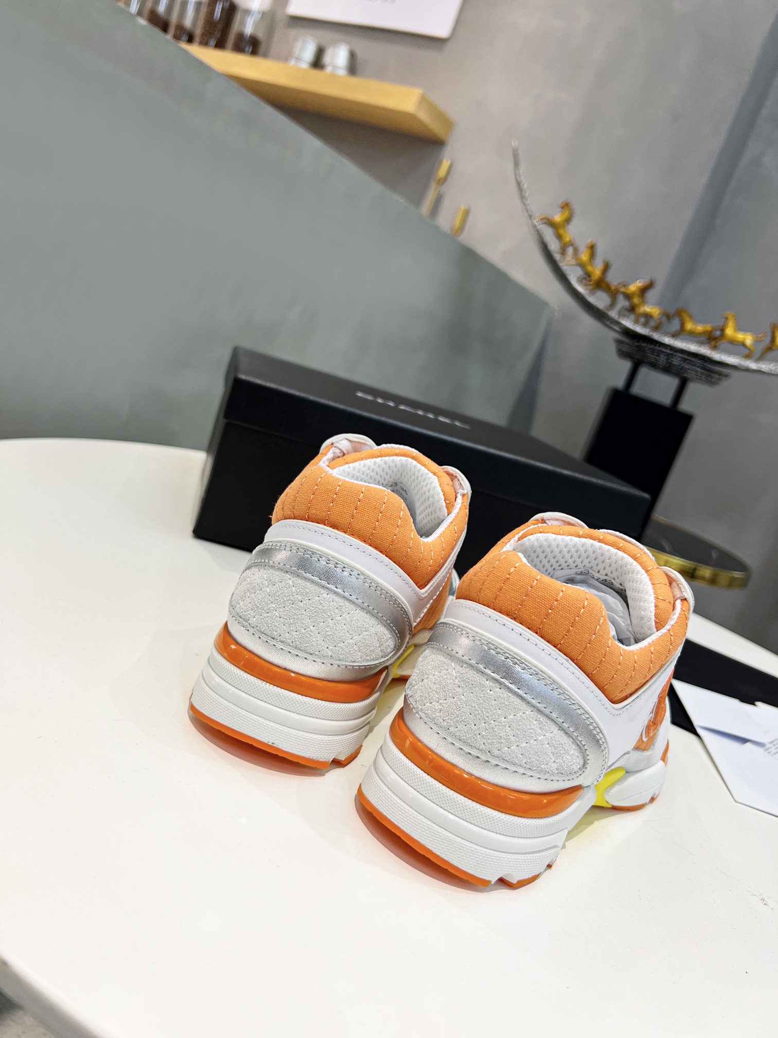 Ch**el Sneakers Orange For Women