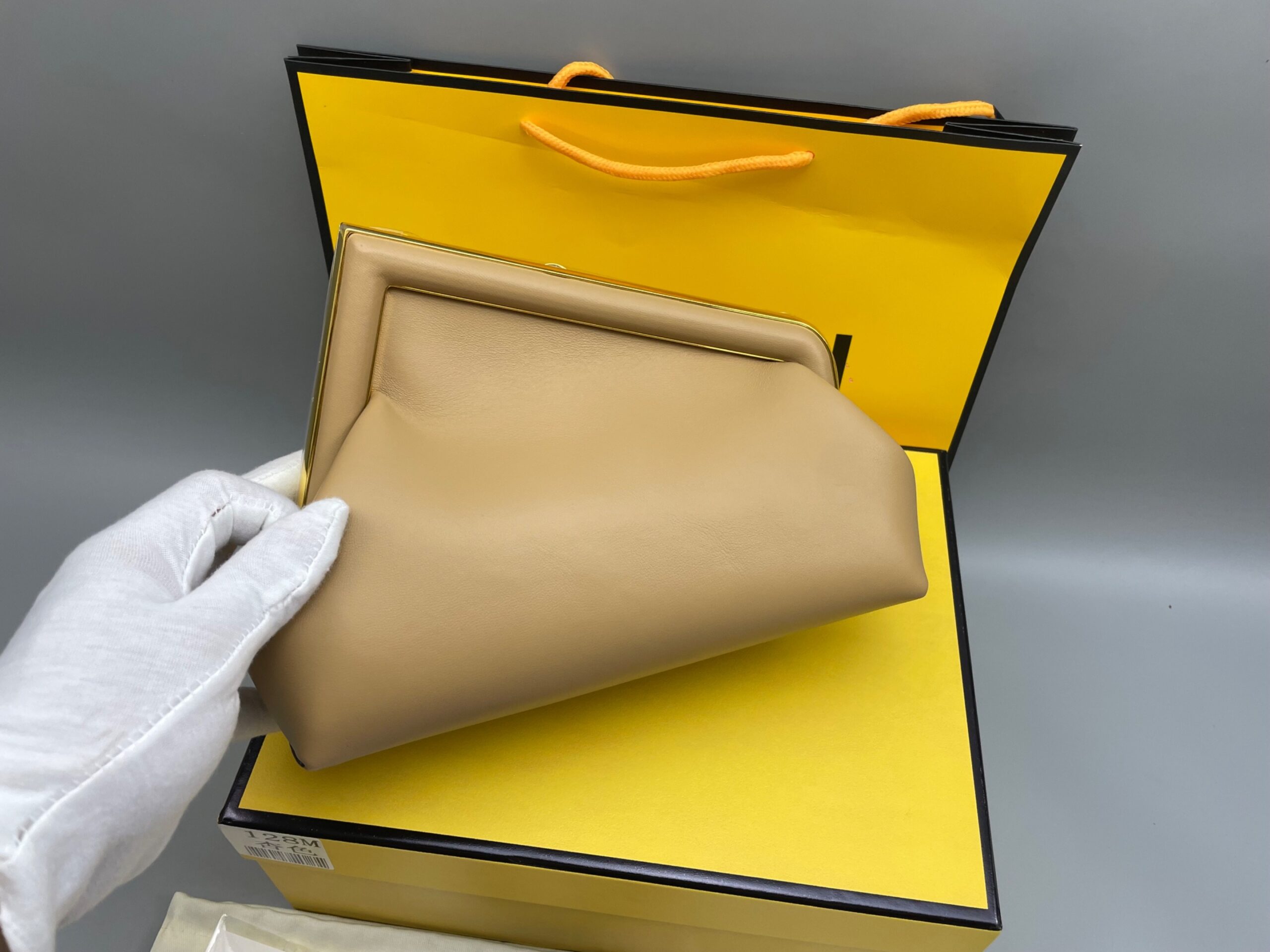 [True-to-ORIGINAL] F**di First Small Bag Beige For Women