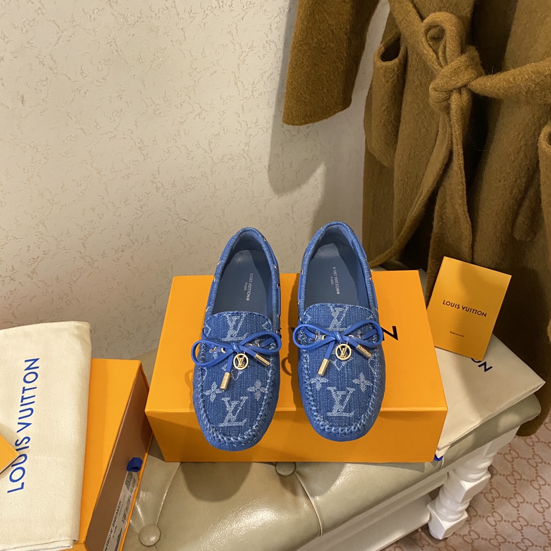 L0vis Vvtt0n Gloria Flat Loafer Blue For Women