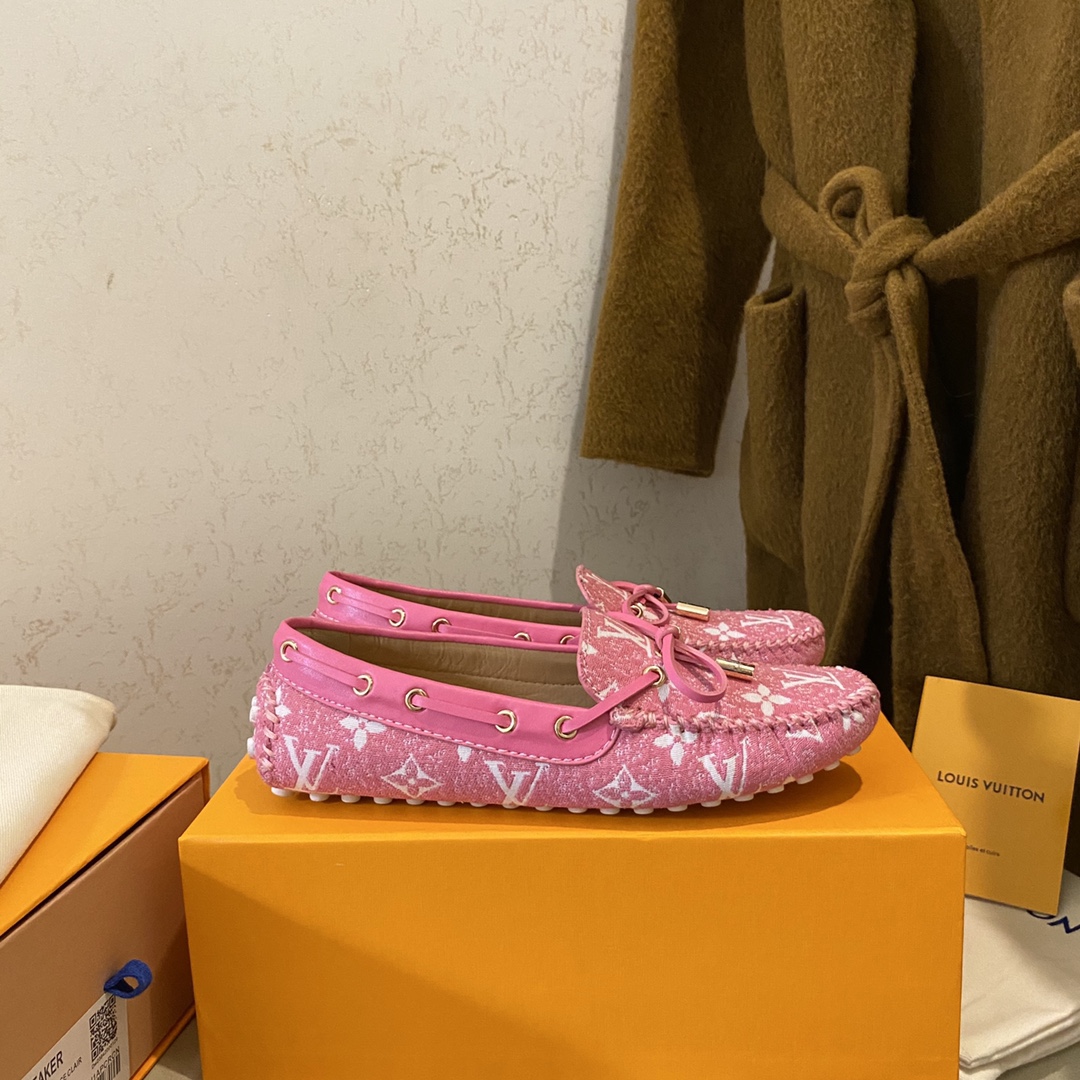 L0vis Vvtt0n Gloria Flat Loafer Pink For Women