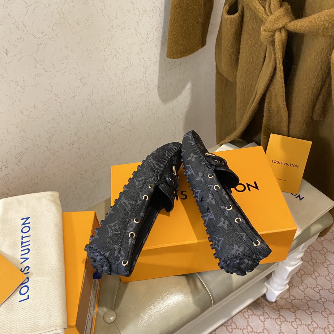 L0vis Vvtt0n Gloria Flat Loafer Black For Women