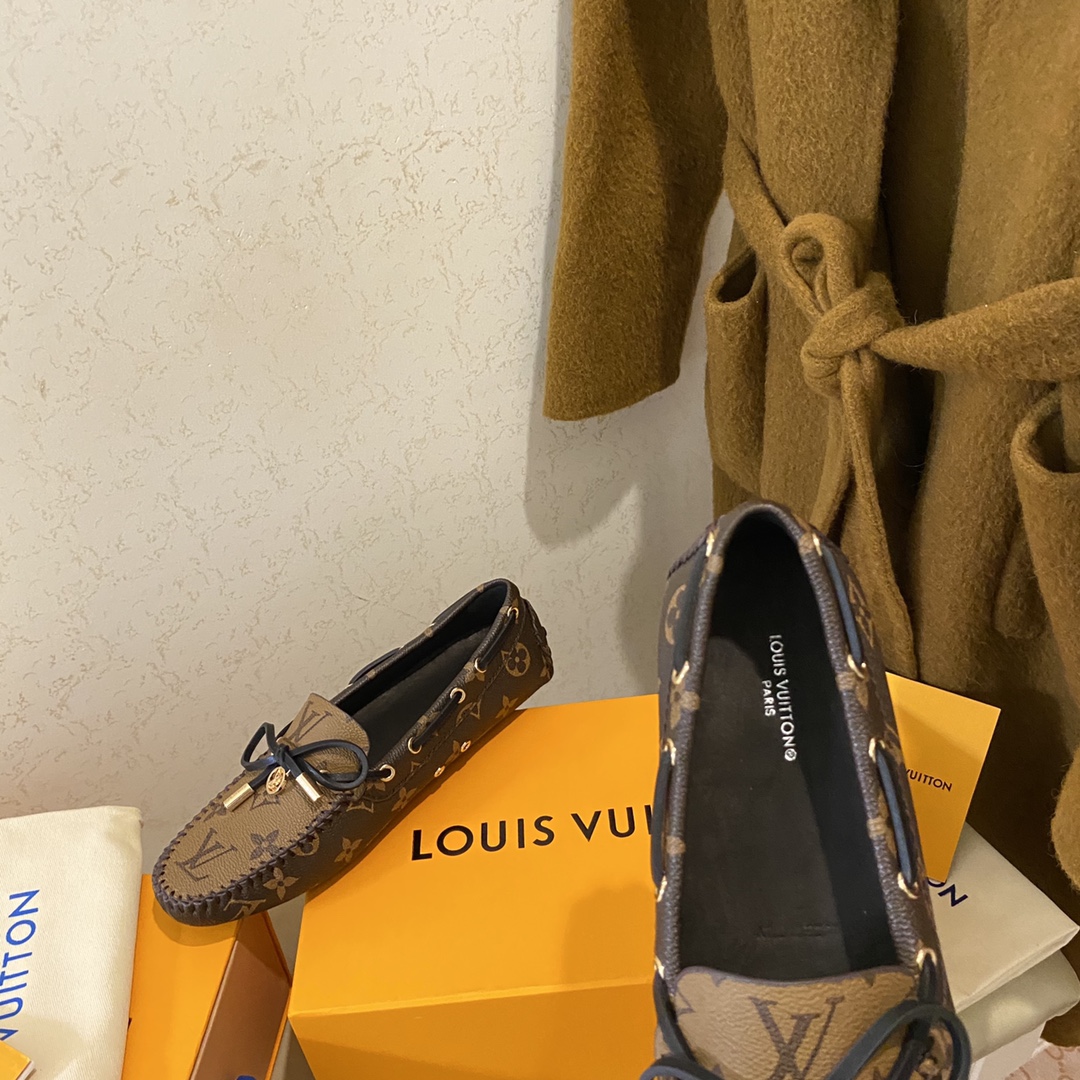 L0vis Vvtt0n Gloria Flat Loafer Brown For Women