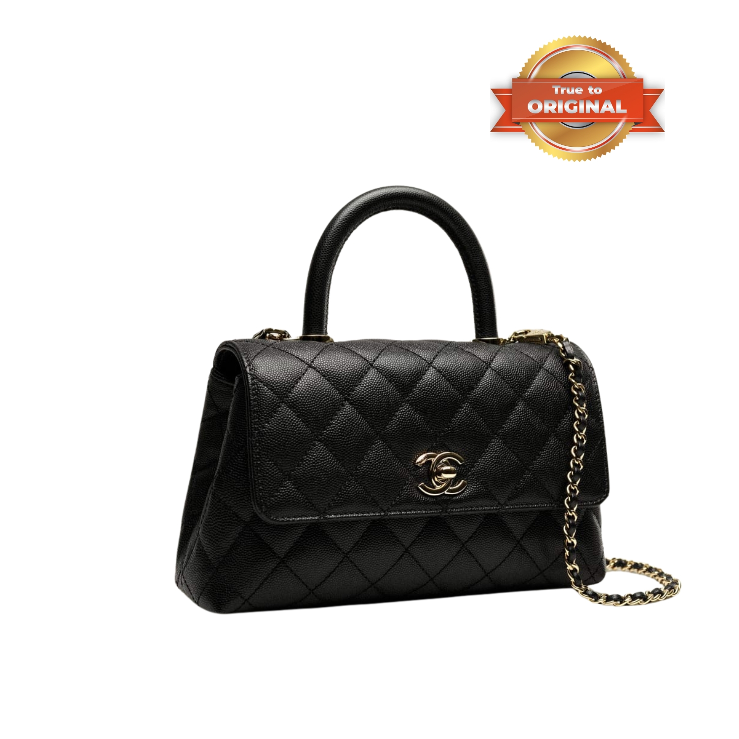 [True-to-ORIGINAL] Ch**el Large Flap Bag With Top Handle Black For Women 24cm/9.4in A92990 B05061 94305