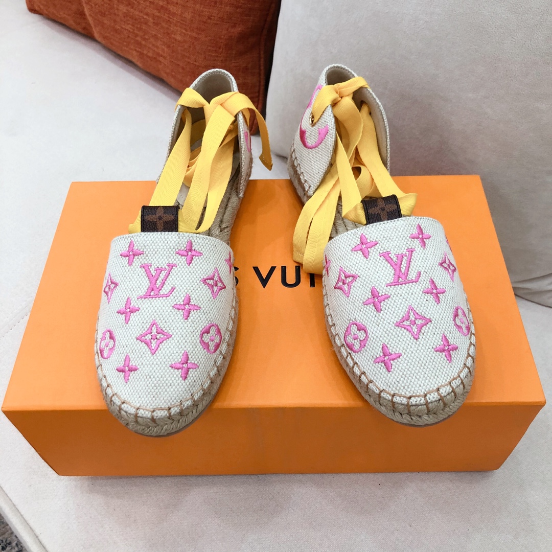 L0vis Vvtt0n Women’s Starboard Flat Espadrille Pink For Women LV