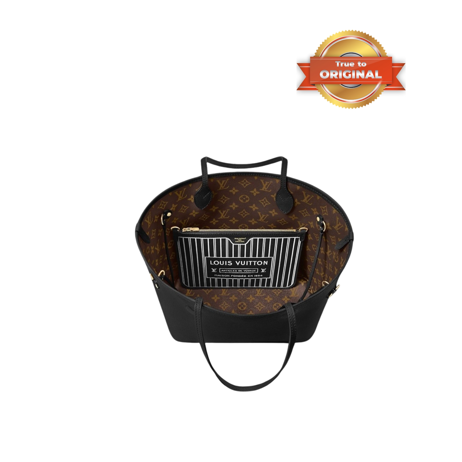 [True-to-ORIGINAL] L0vis Vvtt0n Neverfull Inside Out MM Black For Women 31cm/12.2in – M11946