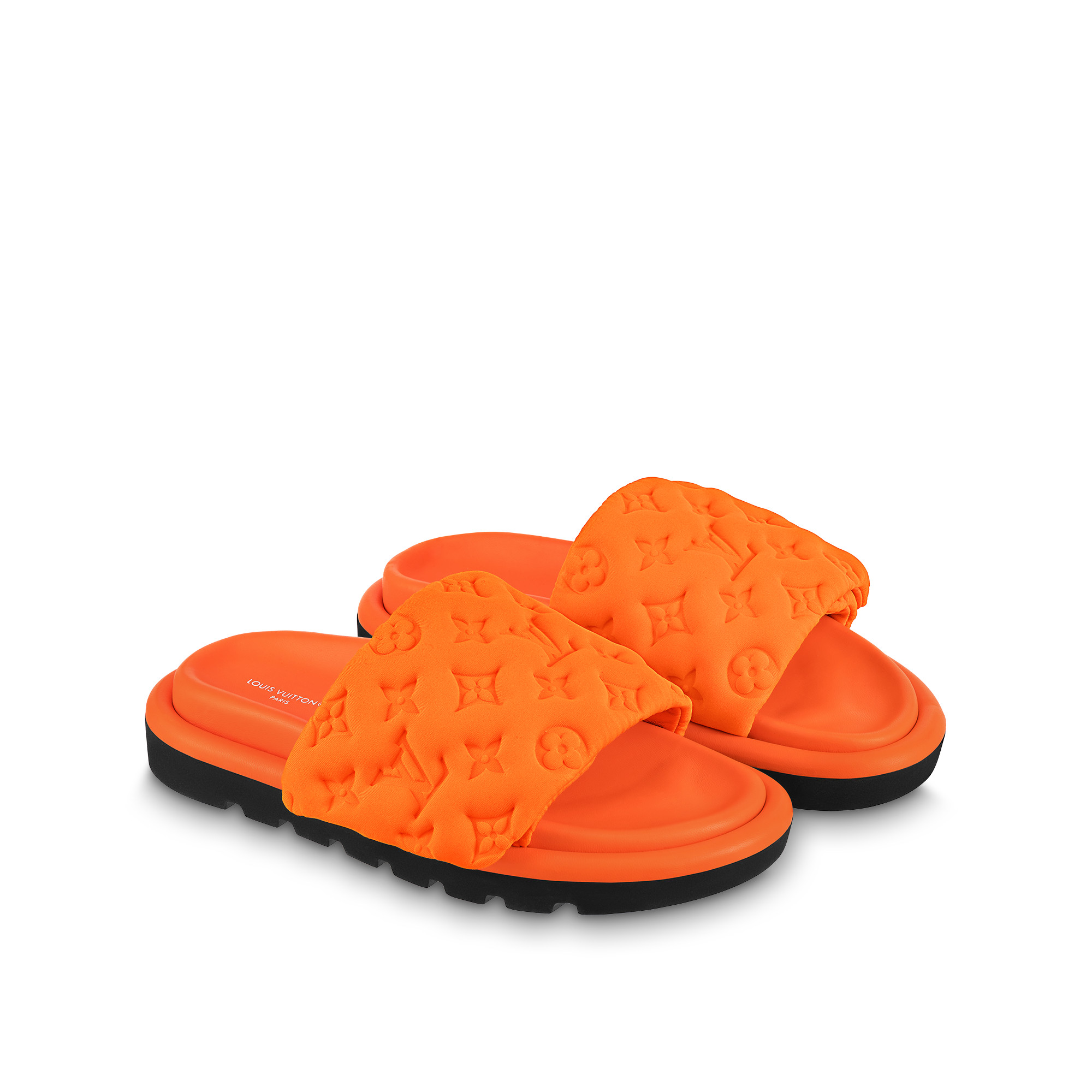 L0vis Vvtt0n Pool Pillow Flat Comfort Mule Orange For Women 1AB1NE