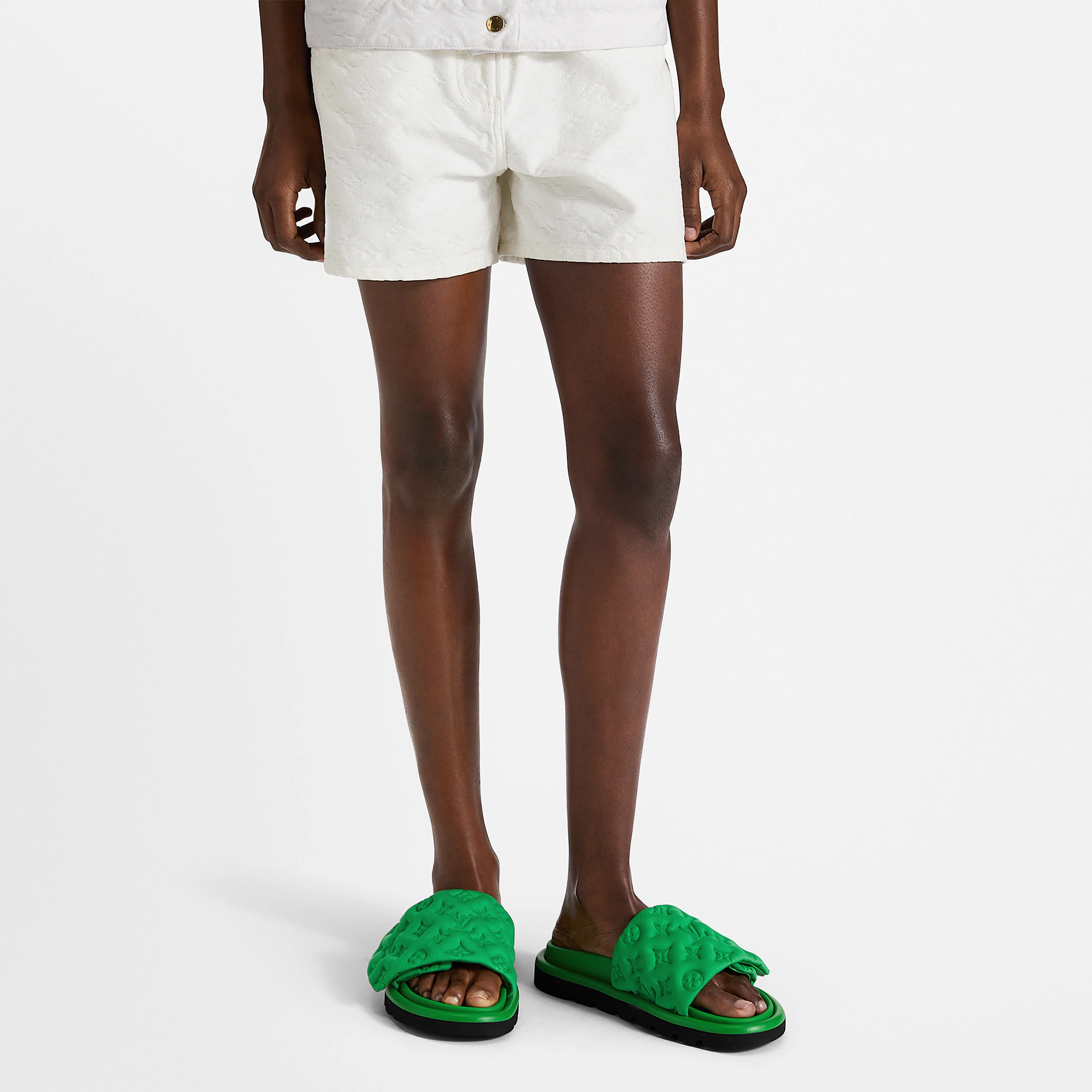 L0vis Vvtt0n Pool Pillow Flat Comfort Mule Green For Women 1AB1N5