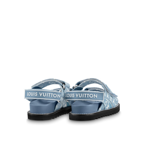 Paseo Flat Comfort Sandal Blue For Women – 1AB0TE