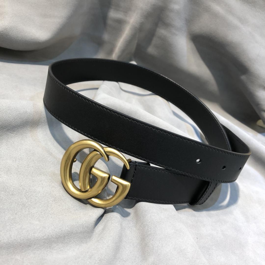 Gvc*1 Belt With Double G Buckle Black 1.2in/3cm